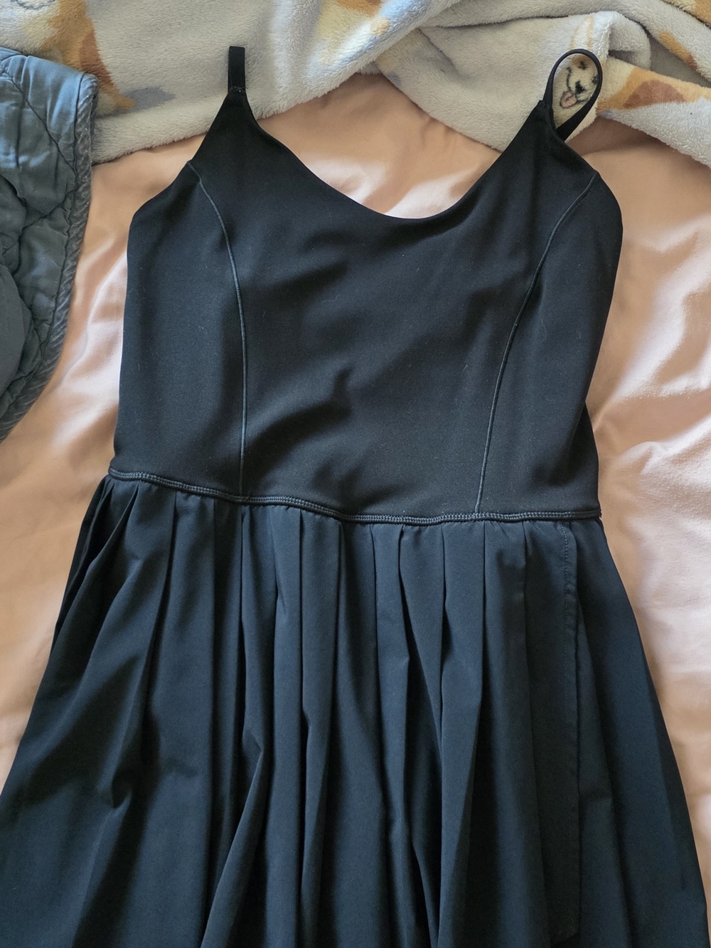American Eagle Outfitters Black Sleeveless Pleated Mini Dress